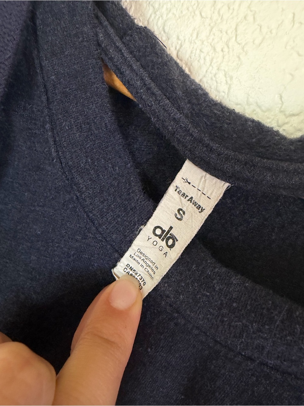ALO Yoga Navy Drawstring Hoodie Sweatshirt Size S - Picture 3 of 5